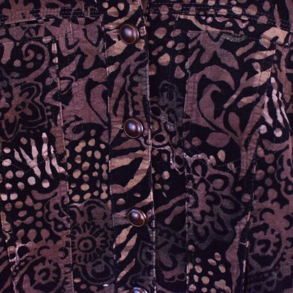 Vintage Tribal Women's Cotton Animal Print Paisley Jacket Fall Winter - Size 8 - Picture 7 of 10